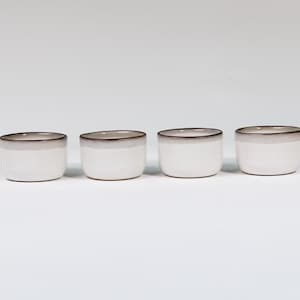 Handmade Stoneware Ramekin Set – Artisan Glazed Condiment Dishes - USA Made New England White