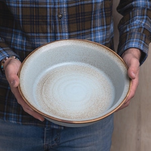 Handmade Stoneware Pie Dish – Deep Ceramic Plate - Choose Glaze Color