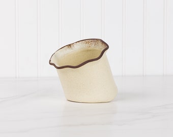 Ceramic Salt Cellar - Handmade Salt Crock - Open Top Keeper - Salt Pig - Jefferson Street Ceramics - Stoneware - Vintage - Egg Nog