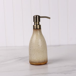 Ceramic Soap & Lotion Dispenser - Made in USA  - Stoneware Soap Pump - Handmade Pottery Soap Bottle - Jefferson Street Ceramics - Grain