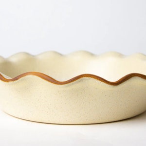 Jaclyn Brylczyk Pie Dish Fluted 9 inch- Deep Dish Ceramic Eggnog