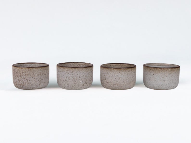 Handmade Stoneware Ramekin Set – Artisan Glazed Condiment Dishes - USA Made Folk Farm