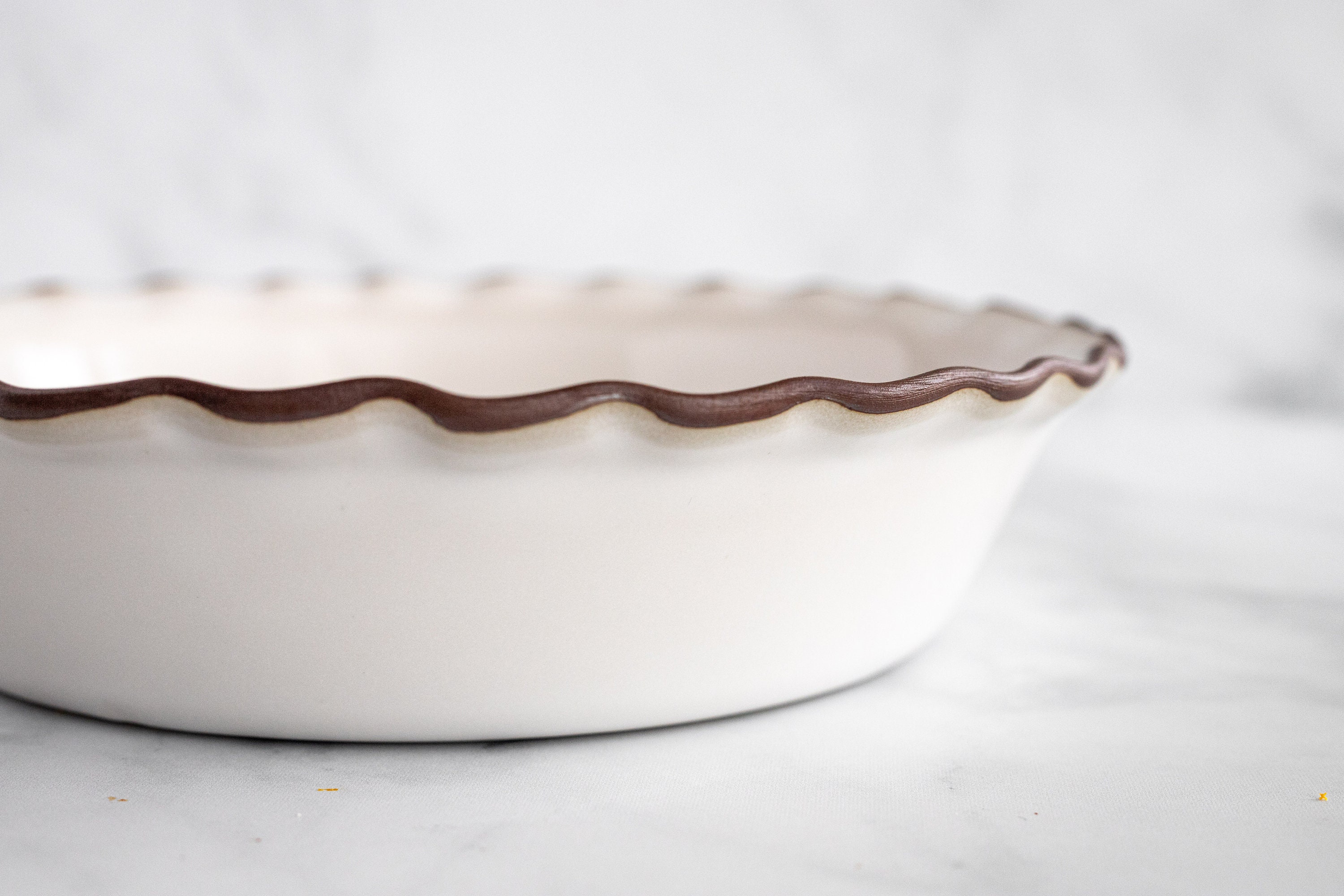 Stoneware Pie Dish Fluted 9 inch Deep Dish Ceramic Pie Pan Etsy