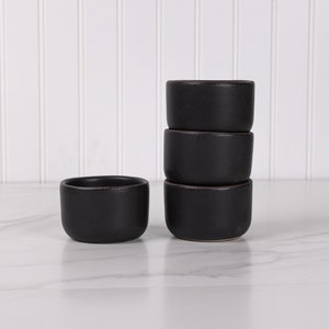 Handmade Stoneware Ramekin Set: Midnight Pottery Sauce Cups, Trinket Dish - 4 Pc
