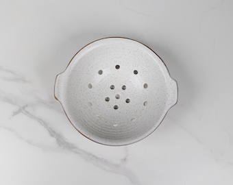 Berry Bowl-  Heartland Speckle - Ceramic-Stoneware-Pottery-Handmade-Made in USA-Strainer-Colander
