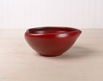 Batter Bowl-Mixing Bowl-Pouring-Ceramic-Stonware-Pottery-Handmade-Garnet
