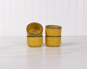 Ceramic Ramekin Set - 4 Pc - Pottery Sauce Cup - Stoneware Trinket Dish - Condiment Dipping - Handmade USA - Jefferson Street - Yellowstone