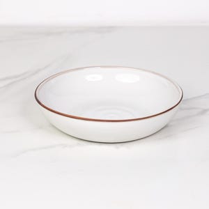 Handmade Stoneware Pasta Bowl - Farmhouse Dinnerware - USA Crafted New England White
