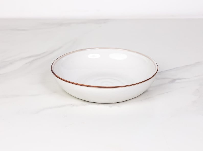 Handmade Stoneware Pasta Bowl - Farmhouse Dinnerware - USA Crafted New England White