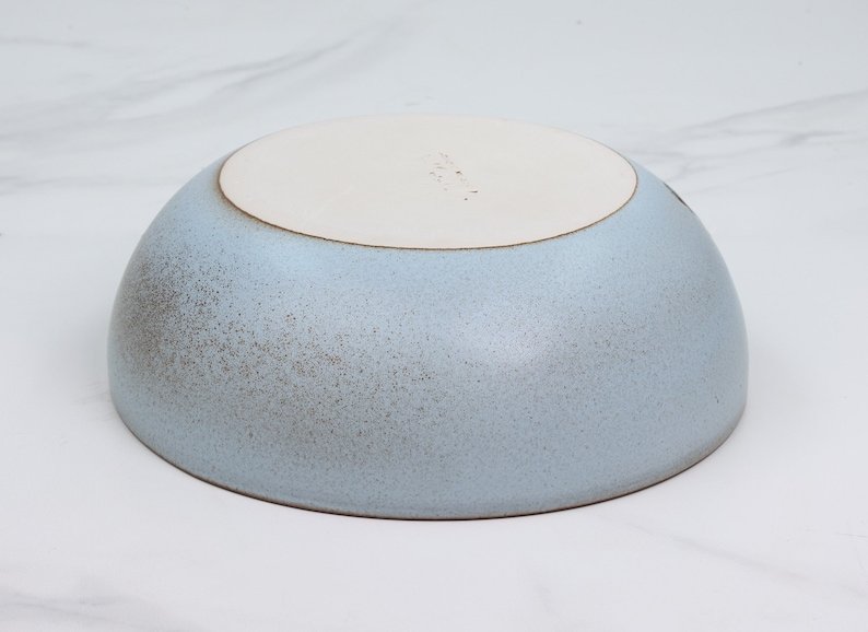 Ceramic Serving Bowl Handmade Pottery Bowl Large Stoneware Display Bowl Jefferson Street Ceramics Araucana Blue image 4