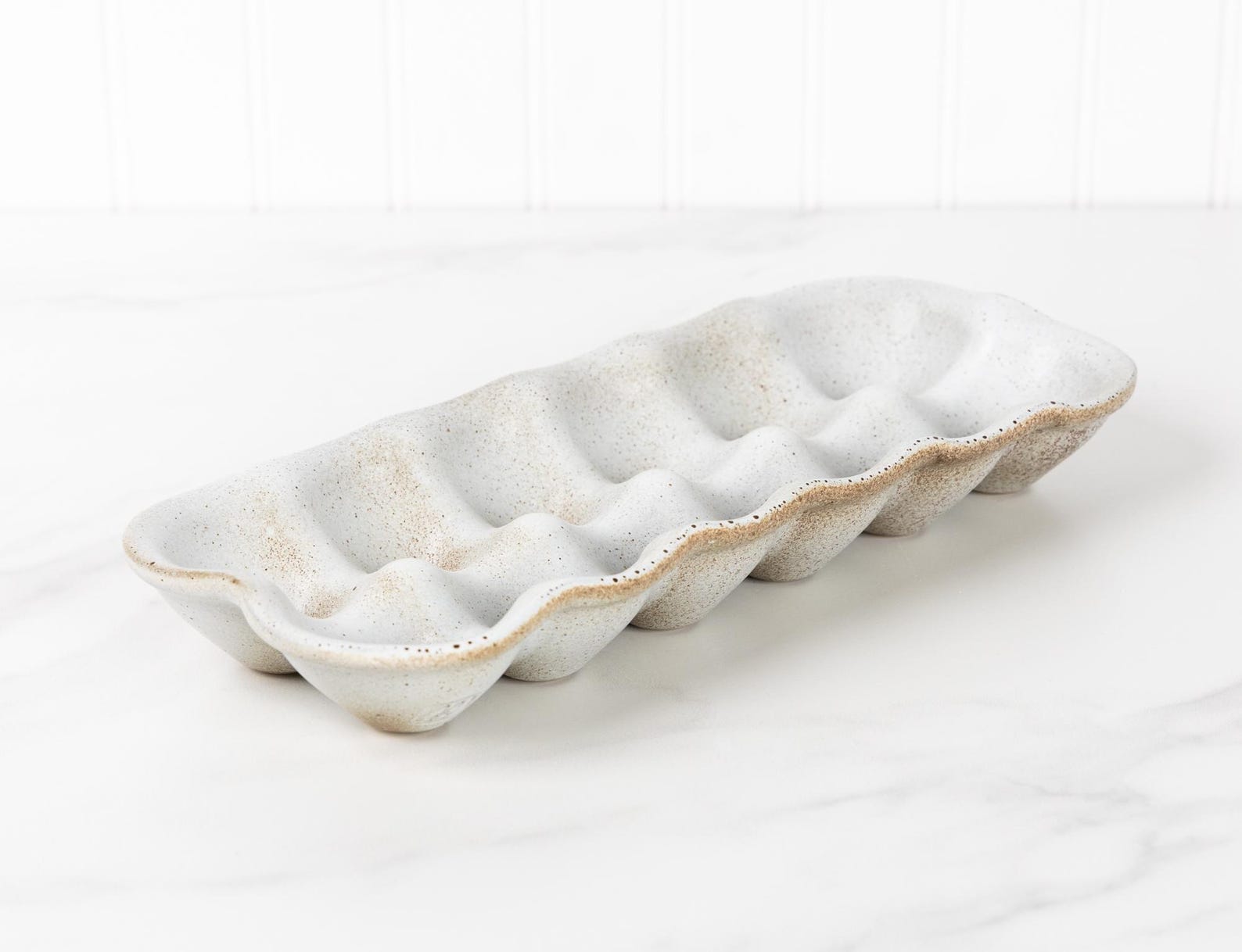 Handmade Stoneware Egg Crate: Farmhouse Kitchen Decor, 12-Egg Holder - Folk Farm