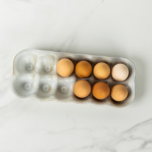 Ceramic Egg Crate - Egg Holder- Handmade Stoneware Tray- Jefferson Street Ceramics - Made in USA Egg Carton - Farmhouse - Folk Farm