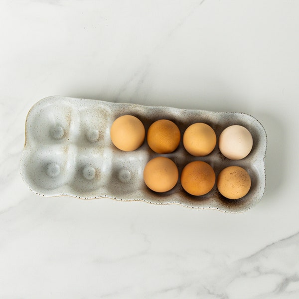 Ceramic Egg Crate - Egg Holder- Handmade Stoneware Tray- Jefferson Street Ceramics - Made in USA Egg Carton - Farmhouse - Folk Farm