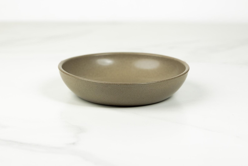 Handmade Stoneware Pasta Bowl - Farmhouse Dinnerware - USA Crafted Sand