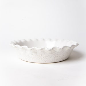 Stoneware Pie Dish -  Heartland Speckle - Fluted 9 inch - Deep Dish Ceramic Pie Pan - Farmhouse Pottery - Handmade in USA - Jefferson Street