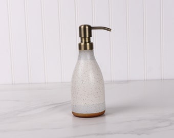 Ceramic Soap & Lotion Dispenser -Made in USA- Stoneware Soap Pump-Handmade Pottery Soap Bottle-Jefferson Street Ceramics - Heartland Speckle