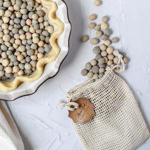 Handmade Ceramic Pie Weights - Natural Clay Beads for Baking Blind Crust - Made in USA - 2.4 lbs with Mesh Bag -Jefferson Street Ceramics