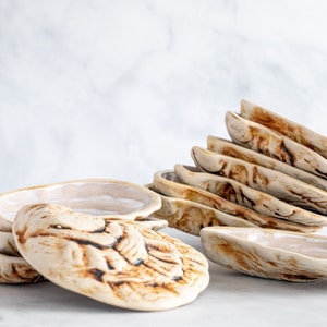 Ceramic Oyster Shells for Grilling: Handmade Stoneware, 12-Pack