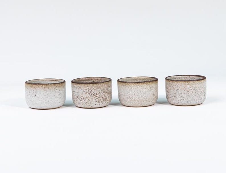 Handmade Stoneware Ramekin Set – Artisan Glazed Condiment Dishes - USA Made Heartland Speckle