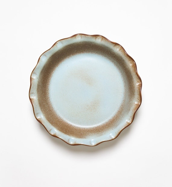 1pc Hand-painted Geometric Design Ceramic Pie Dish, Non-stick, 9 Inch