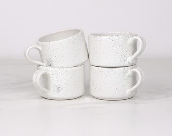 Durable Stacking Teacups Set of 4 - Color Heartland with Speckled Finish - Handmade USA - Jefferson Street