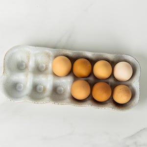 Handmade Stoneware Egg Crate: Farmhouse Kitchen Decor, 12-Egg Holder