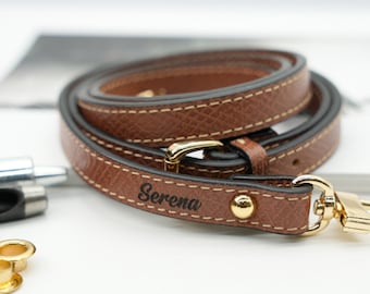 Personalized Leather Crossbody Strap: Adjustable Cowhide Bag Strap