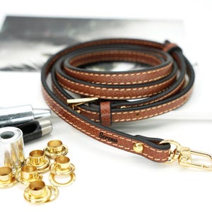 Personalisierter Crossbody-Riemen, 18 Farben, 0,35 "breiter Rindslederriemen der ersten Schicht mit einstellbarer Länge 42 "-49", DIY Kit