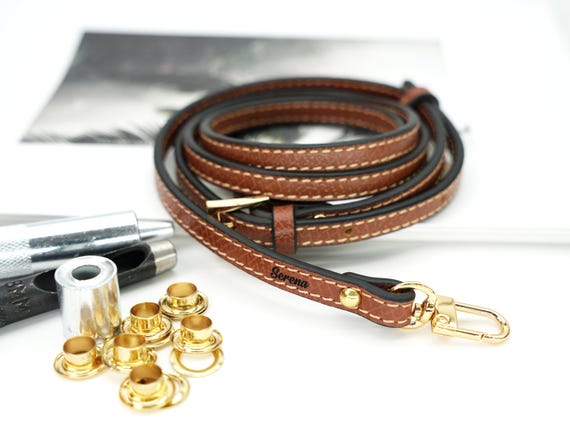 Personalized Leather Crossbody Strap: Adjustable Cowhide Bag Strap, DIY Kit