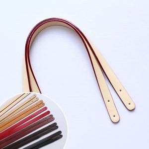 1 Pair Bag Handle,Handle For Handmade Bag, The 2nd Layer Spilt Cowhide Covered With Colorful PU Film