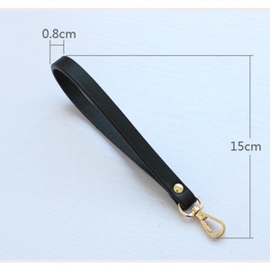 1pc Leather Mini Clutch Bag Handle With Length 5.9,Made Of Spilt Cowhide,Leather Wristlet Strap image 3