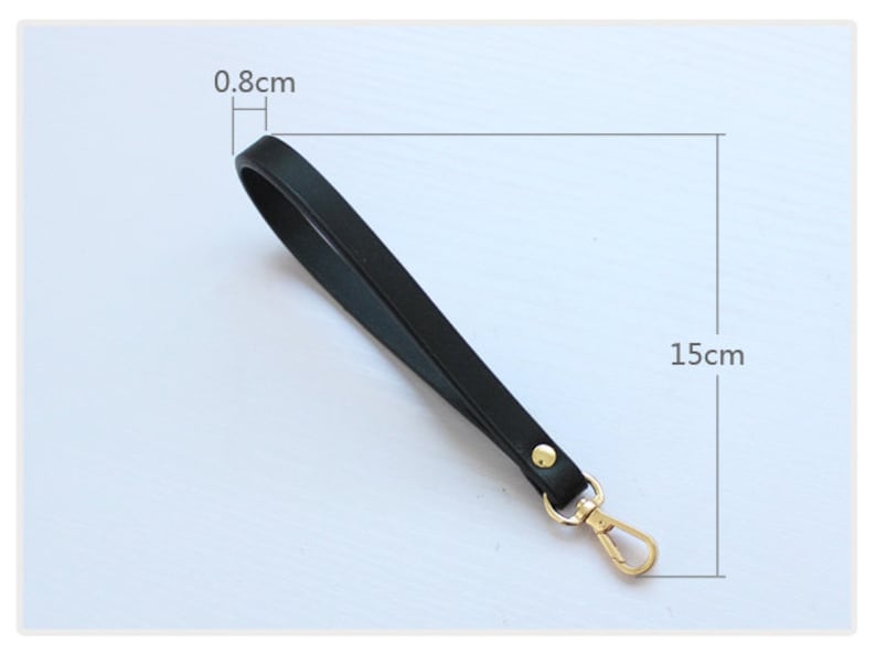 1pc Leather Mini Clutch Bag Handle With Length 5.9,Made Of Spilt Cowhide,Leather Wristlet Strap image 3