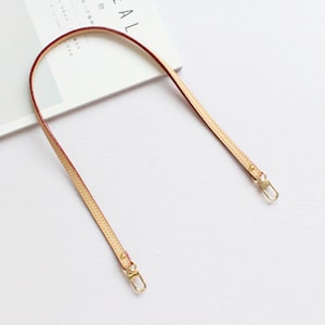 Real Vachetta Natural Leather Shoulder Strap Replacement For Neverfull, 50cm/60cm/105cm/115cm, Gold Clasps Vachetta