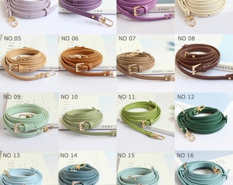 22 Colors - Personalized Leather Strap, 0.35" Wide Bag/Purse Replacement Crossbody Strap