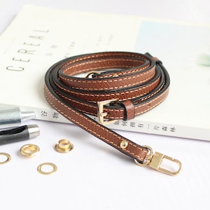 Extra Long, Adjustable Leather Crossbody Strap 65 Max Length / 0.5 Inch  Wide Choose Leather Color & Connector Style 