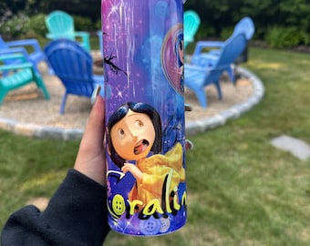 Coraline Stainless Steel Tumbler - Halloween Summerween Design
