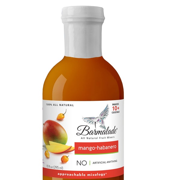 Mango-Habanero Barmalade 10oz - All Natural Cocktail Mixer - Craft Cocktails - Birthday Gift - Drink Mixer - Easy Cocktails - Mixology Gift