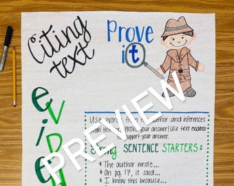 Citing Text Evidence Anchor Chart