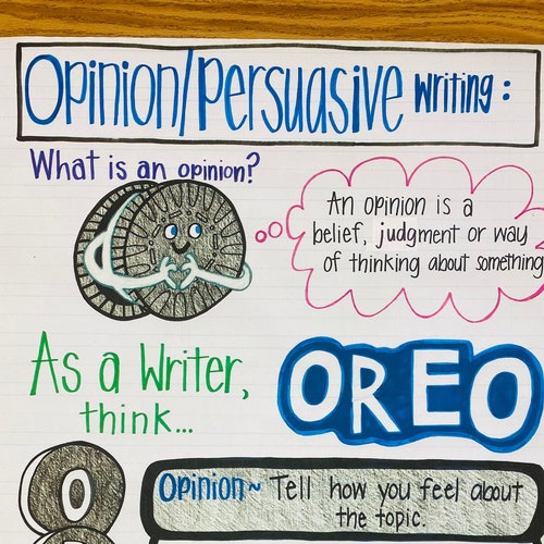 Opinion/persuasive Oreo Writing Anchor Chart Etsy