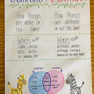 Compare/contrast Anchor Chart - Etsy