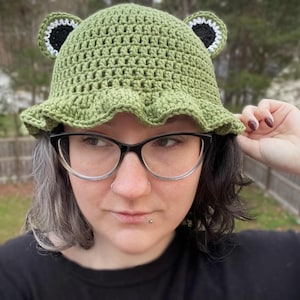 Gehäkelter Frosch Fischer-Hut | Physischer Artikel