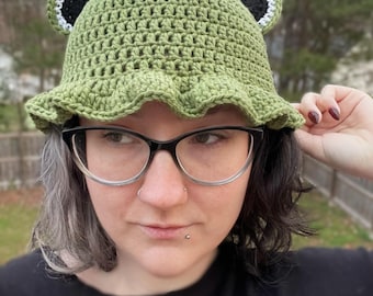 Crochet Frog Bucket Hat | Physical Item