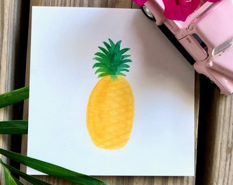 Pineapple Watercolor Print | Tropical Nursery Wall Art