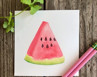 Watermelon Slice Watercolor Print | Summer Kitchen Art