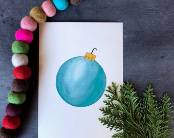 Watercolor Ornament Print | Handmade Holiday Art