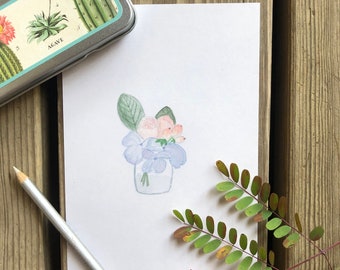 Flower Arrangement Watercolor | Nursery Floral Wall Art | Little Girl Flower Art Print