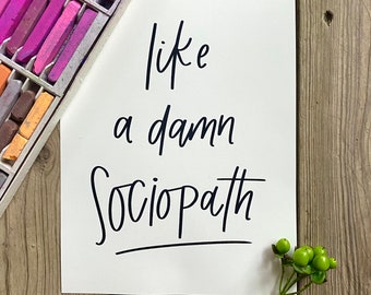 Like a Damn Sociopath Print | Olivia Rodrigo, Sour Album Art