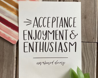 Eckhart Tolle Quote | Mindfulness Wall Art | Acceptance, Enjoyment, & Enthusiasm Print