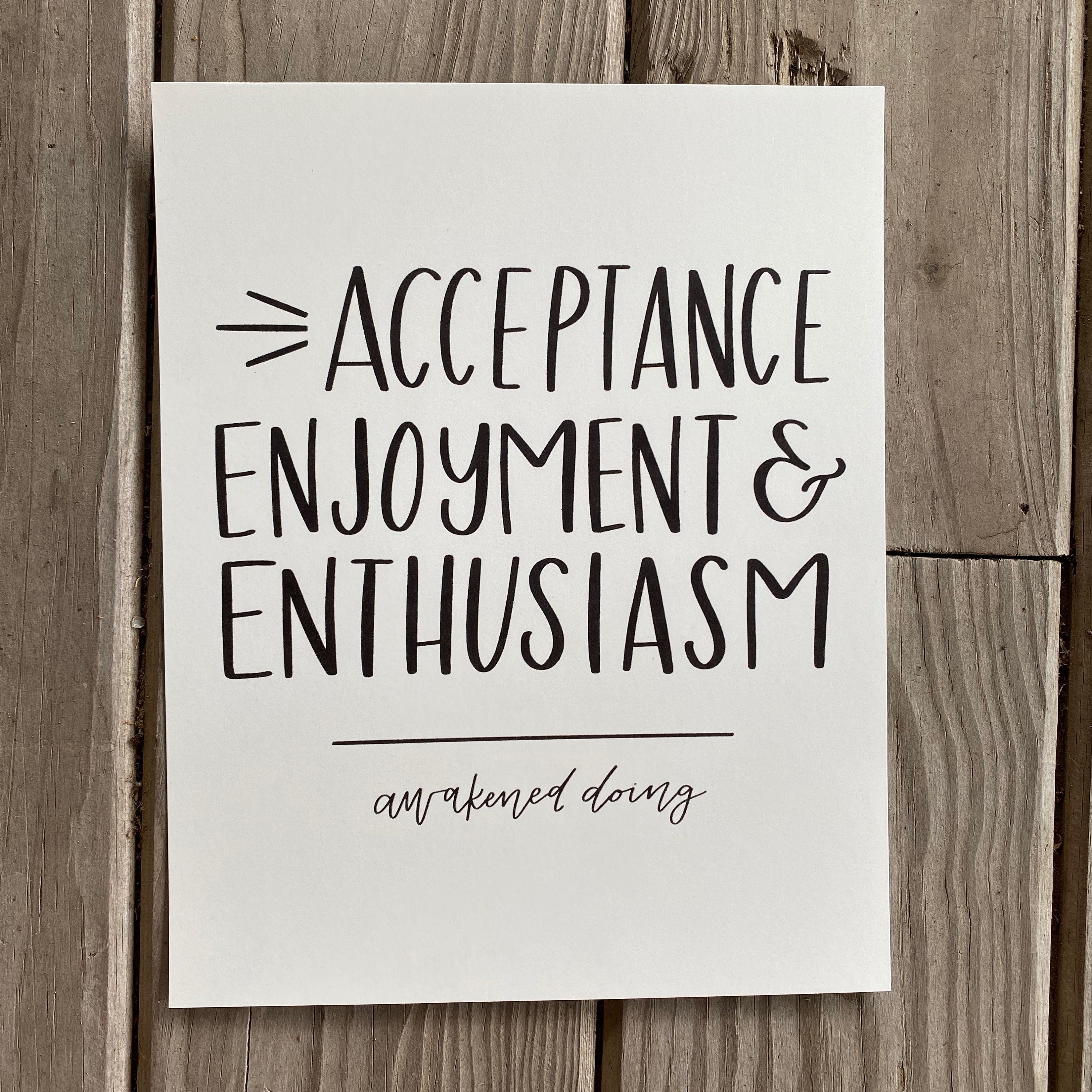Eckhart Tolle Quote | Mindfulness Wall Art | Acceptance, Enjoyment, \u0026  Enthusiasm Print - Etsy, image size:3000x3000