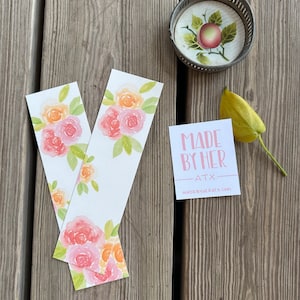 Floral Bookmark | Watercolor Flowers Bookmark | Gift for Reader | Handmade Book Gift